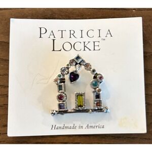Patricia Locke Signed Pewter Multicolor Swarovski Crystals‎ Habitat for Humanity